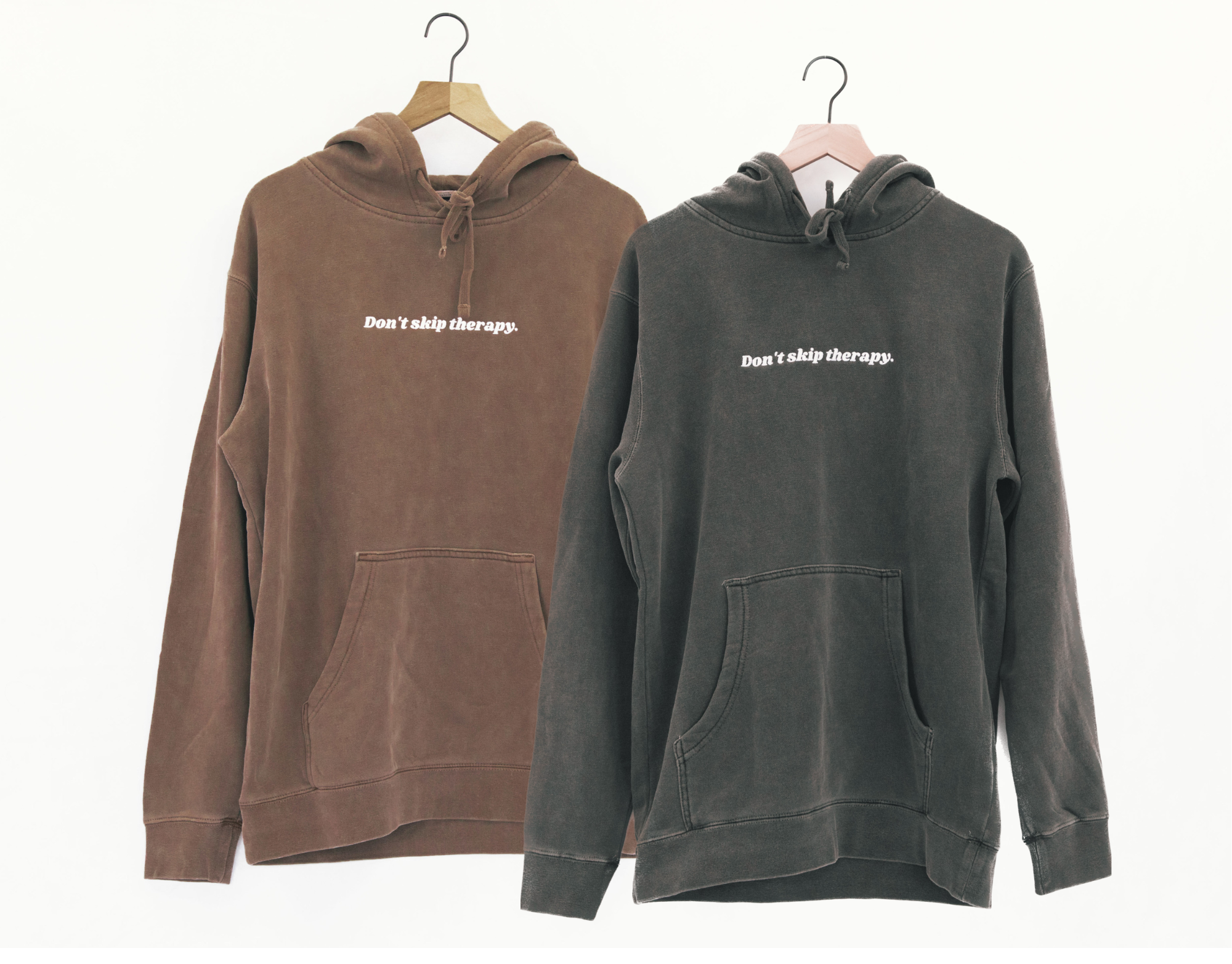 Don't Skip Therapy Embroidered Hoodie - 2 Pack