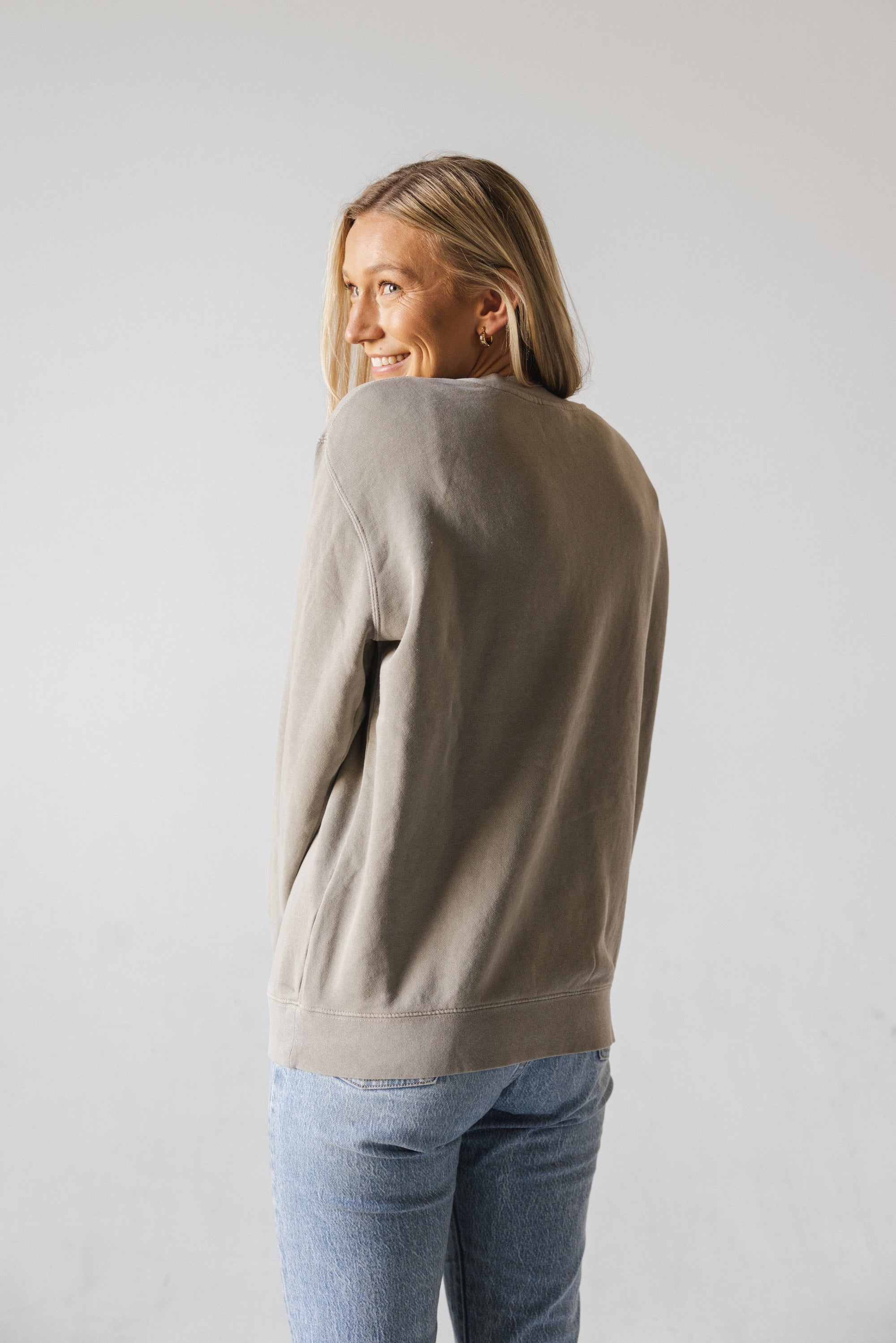 Don't Skip Therapy Embroidered Sweatshirt - Cement Gray