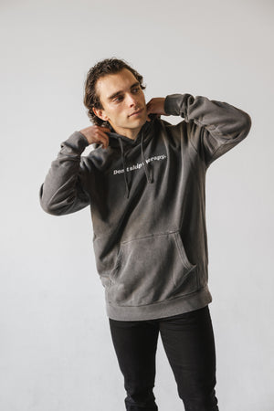 Don't Skip Therapy Embroidered Hoodie - Washed Black