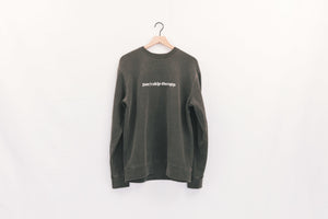 Don't Skip Therapy Embroidered  Sweatshirt - Washed Black